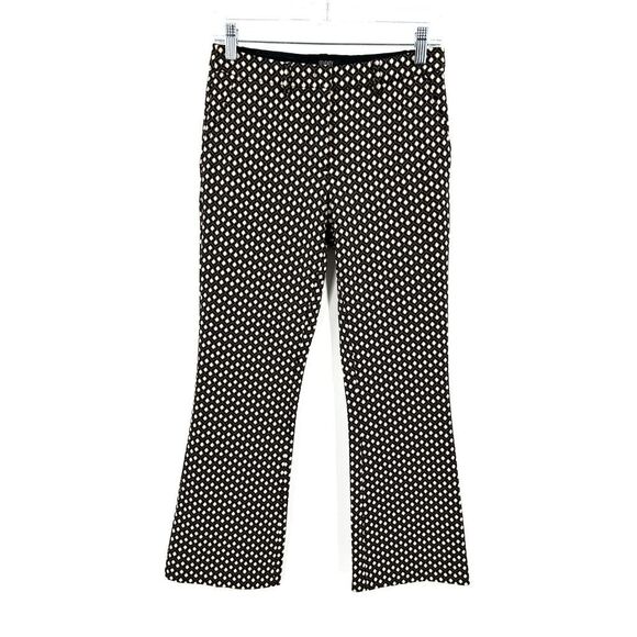 SEVENTY SERGIO SEGON Black Brown Design Flare Ankle Trouser Pants Size EU 38